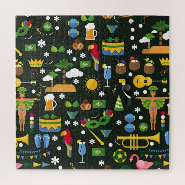 Brasilianischer Karneval, Vintage flache Textur. (Vertikal)