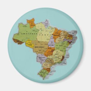 Brasilianischer Map-Kühlschrankmagnet Magnet