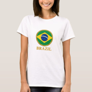 Brasilianischer Nationalstolz Kreisflaggenabzeiche T-Shirt
