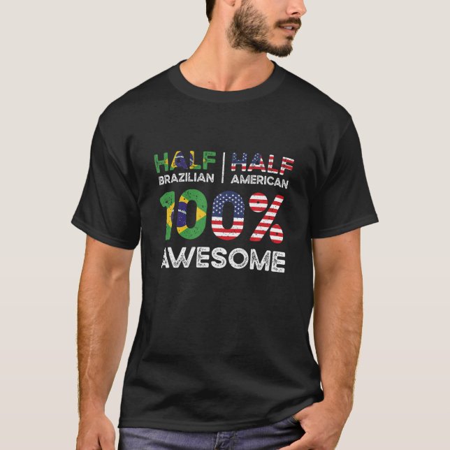 Brasilianischer Patriot USA Grown Brasilien USA Fl T-Shirt (Vorderseite)