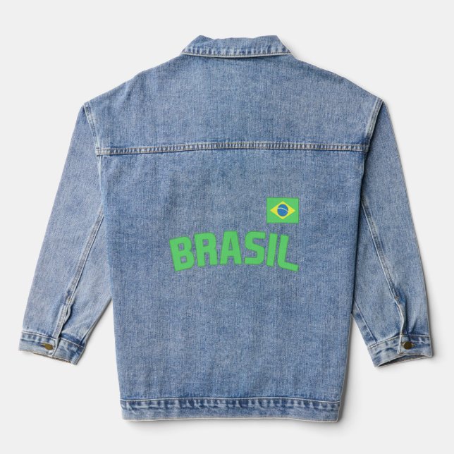 Brasilianischer Pride Brasilien Flag International Jeansjacke (Rückseite)