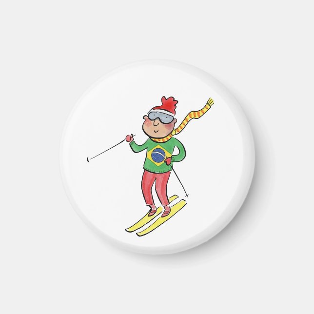 Brasilianischer Skifahrer Magnet (Vorne)