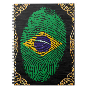 Brasilianischer Touch-Fingerabdruck-Flagge Notizblock