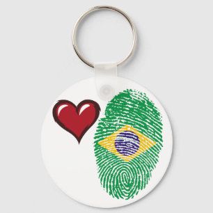 Brasilianischer Touch-Fingerabdruck-Flagge Schlüsselanhänger