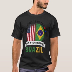 Brasilianisches amerikanisches Patriot Herz ist au T-Shirt
