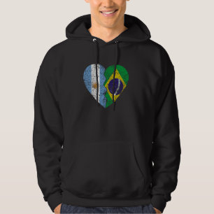 Brasilianisches argentinisches Flaggen Herz Argent Hoodie