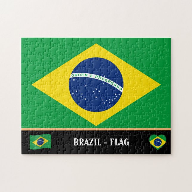 Brasilianisches Flaggen & brasilianisches Land / B (Horizontal)