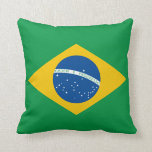 Brasilianisches Flaggen-Kissen, Brasilien, grünes Kissen