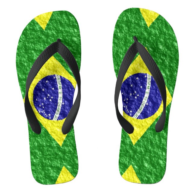 brasilianisches Flaggendesign Flip Flops (Fußbett)