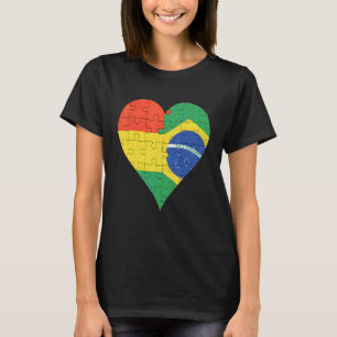 Brasilianisches Flaggenherz T-Shirt