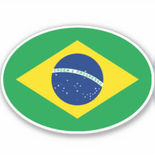 Brasilianisches Flaggenoval Aufkleber