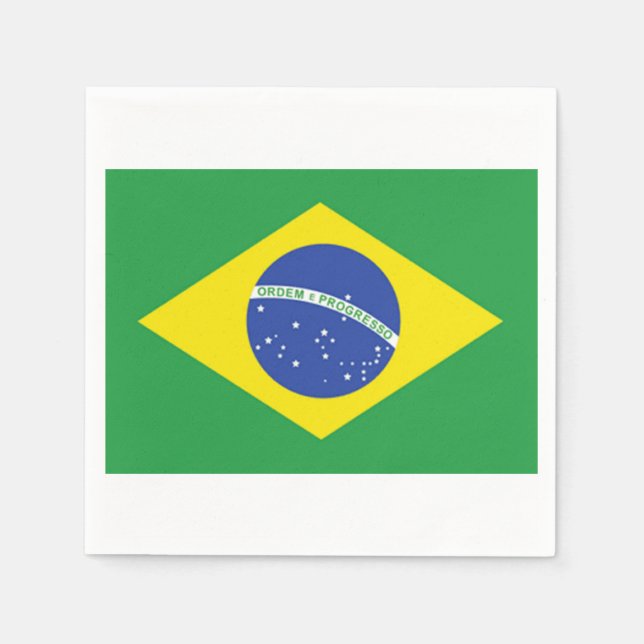 Brasilianisches Flaggenpapier Napkins Serviette (Vorderseite)