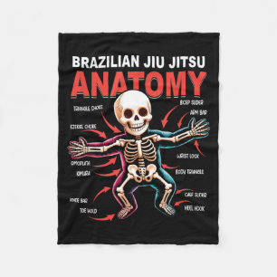 Brasilianisches Jiu Jitsu Anatomie Skelett Bewegun Fleecedecke