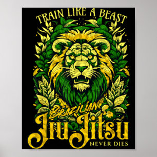 Brasilianisches Jiu Jitsu __ Cooler MMA-Kämpfer Lö Poster