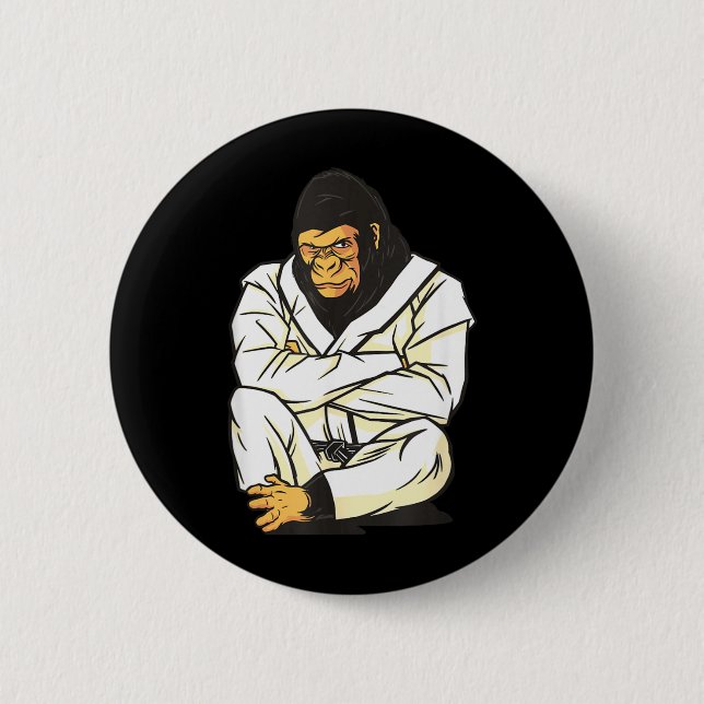 Brasilianisches Jiu Jitsu Judo Gorilla Button (Vorderseite)