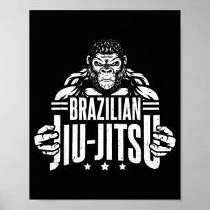 Brasilianisches Jiu-Jitsu Srt BJJ Kämpfen MMA Kämp Poster