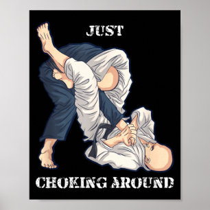 Brasilianisches Jiu-Jitsu-Würgen lustiges MMA-Gesc Poster