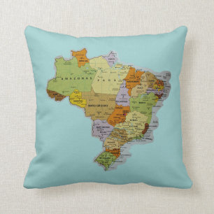 Brasilianisches Karten-Wurfs-Kissen Kissen