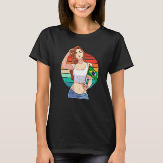 Brasilianisches Mädchen Brasilien Stolz Brasil-Fla T-Shirt