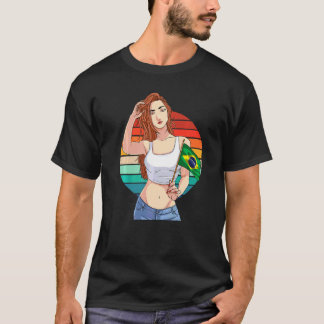 Brasilianisches Mädchen Brasilien Stolz Brasil-Fla T-Shirt