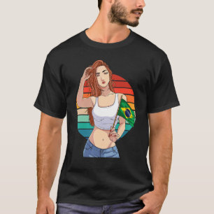 Brasilianisches Mädchen Brasilien Stolz Brasil-Fla T-Shirt