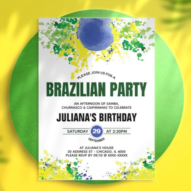 brasilianisches Party Einladung (Brazilian party invitation elegant, modern and best of all, without cliches.)
