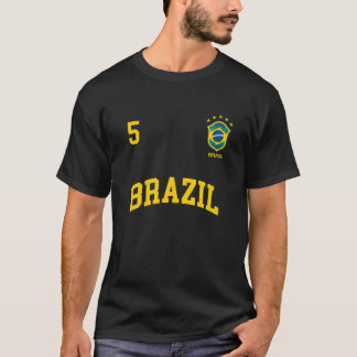 Brasilianisches Team Sportnummer 5 Fußball Brasili T-Shirt