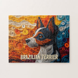 Brasilianisches Terrier Paper Quilling Art Dog Por