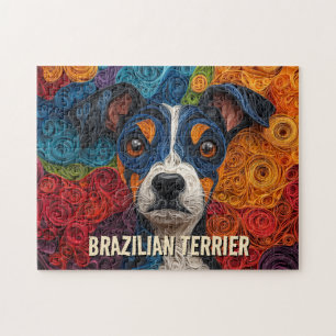 Brasilianisches Terrier Paper Quilling Art Dog Por