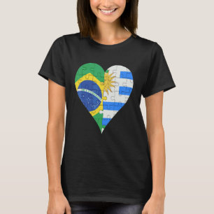 Brasilianisches uraguyan Flag Herz T-Shirt