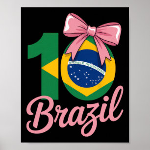 Brasilien 10. Geburtstagsoutfit mit rosa Schleife  Poster