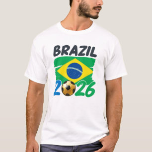 Brasilien 2026 Fußballfan-Design mit Flaggenfarben T-Shirt