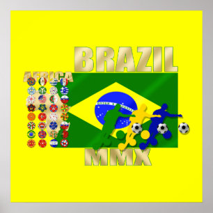 Brasilien 32 Land Qualifying 2010 Fußball Geschenk Poster