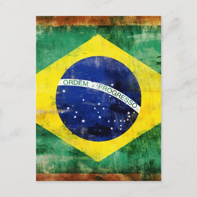 Brasilien - alte Flagge Postkarte (Vorderseite)
