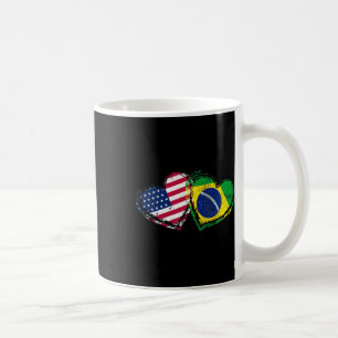 Brasilien Amerikanische Flagge Herz Brasilianische Kaffeetasse