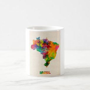 Brasilien-Aquarell-Karte Kaffeetasse