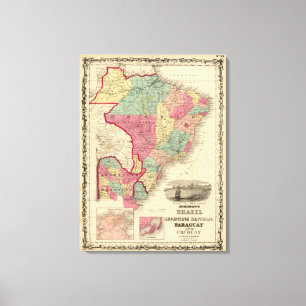 Brasilien, Argentinische Republik, Paraguay und Leinwanddruck