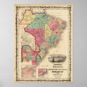Brasilien, Argentinische Republik, Paraguay und Poster