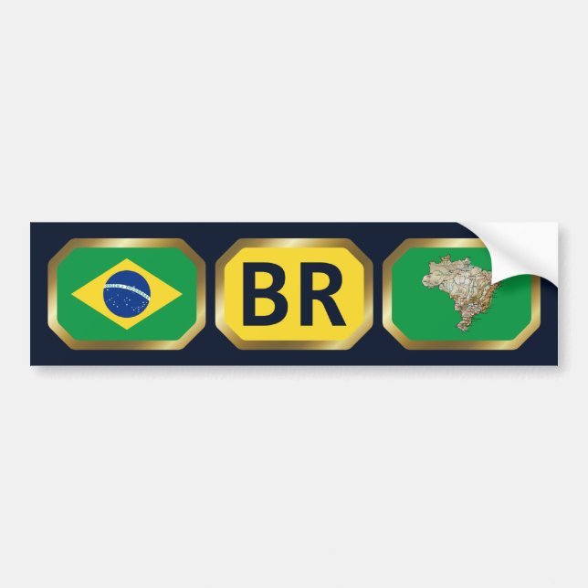 Brasilien Autoaufkleber für Flaggenkarte (Vorne)