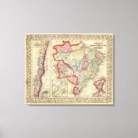 Brasilien, Bolivien, Paraguay, Uruguay, Karte von