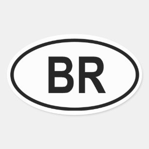 Brasilien "BR" Ovaler Aufkleber