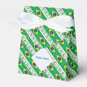 Brasilien Brasilianische Flagge Kacheln Grün Perso Geschenkschachtel