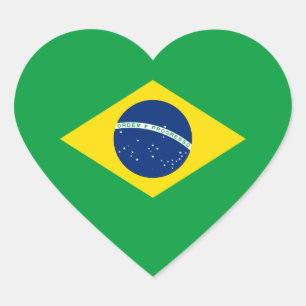 Brasilien/brasilianische Herz-Flagge Herz-Aufkleber