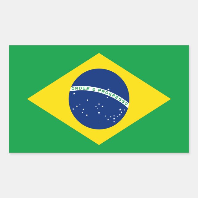 Brasilien - Brasilianische Nationalflagge Rechteckiger Aufkleber (Vorderseite)