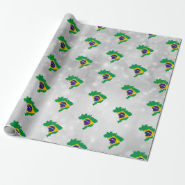 Brasilien Brasilianisches Flag Map Wrapping Paper Geschenkpapier