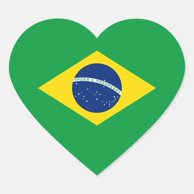 Brasilien/Brasilianisches Herz Herz-Aufkleber (Vorderseite)