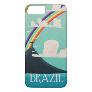Brasilien Christus der Erlöser Vintage-Reiseposter iPhone 8 Plus/7 Plus Hülle