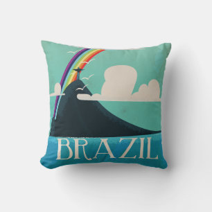 Brasilien Christus der Erlöser Vintage-Reiseposter Kissen