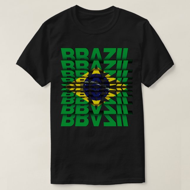 Brasilien Drehtest Text-Effekt T-Shirt (Design vorne)