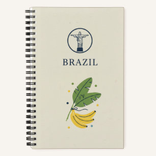 Brasilien-Erbe & Tropisches Bananenblatt-Foto Notizbuch
